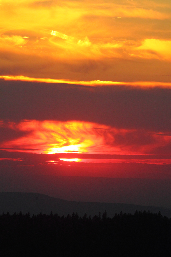 Coucher de soleil depuis la Roche Champion, Doubs, Chapelle des Bois