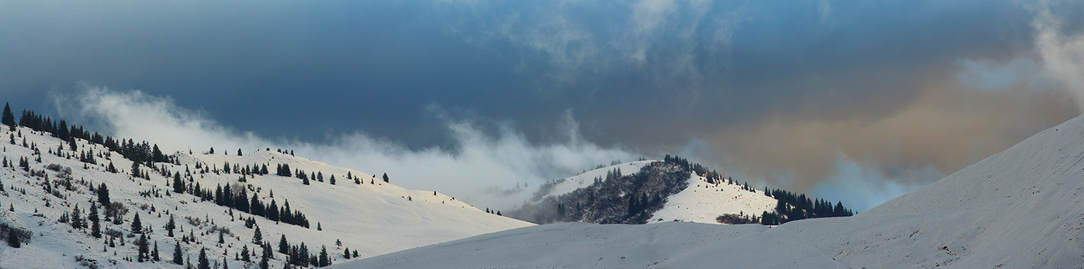 Vue d’hiver depuis le col des aravis, julien arbez